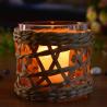 Buy cheap Round Creative Glass Candle Holders With Wicker Sleeve from wholesalers