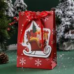 Ribbon Bow Knot Christmas Printed Paper Bags For Gift Packaging 5g/Pcs