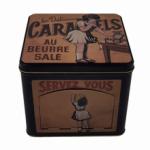 FDA Large Square Cookie Tin With Removable Lid Cookie Biscuit Cake Tin Packaging