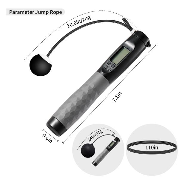 Fitness Equipment Weighted Speed Skipping Rope Digital Smart Cordless Jump Rope with Counter