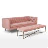 Buy cheap Solid Wood Plywood Brown Leather Sectional Couch OEM ODM from wholesalers