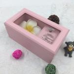 Romantic Lovely Wooden Musical Jewellery Box , Pink Wooden Jewelry Box With Lock