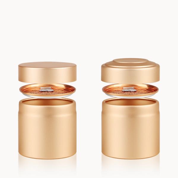 Buy cheap Golden Recyclable 50ml Aluminum Tea Cans Packaging 50*50mm 50*53cm from wholesalers