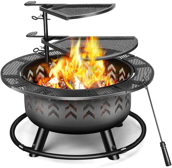 Buy cheap 2 In 1 Portable Charcoal Fire Pit Bbq Outdoor For Wood Burning With Fireplace Poker from wholesalers