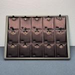 355*255*25mm Brown PU Jewelry Trays Displays For Ring Earring Pendant Necklace