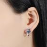 Buy cheap 925 Sterling Silver Hoop Earrings Cubic Zirconia Flower Shape Hoop Earrings for Women and Girl from wholesalers