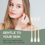 Organic Cotton Swabs 600 Pack - Biodegradable Vegan Bamboo Cotton Buds With