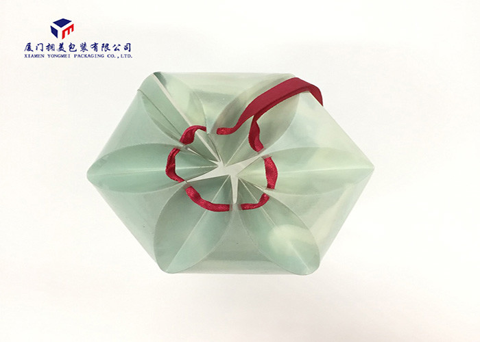 Hexagon Shape PET Plastic Box Open From Top Modern Style OEM / ODM 18.5cm Height