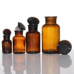 Empty Large Amber Apothecary Glass Reagent Bottle For Liquid Solid Powder