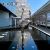 Buy cheap Luxury villa pool decoration abstract stainless steel ballet dancer statue from wholesalers