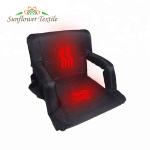 Black 20" Wide Folding Stadium Chair Heated Stadium Chairs Bleacher Chair
