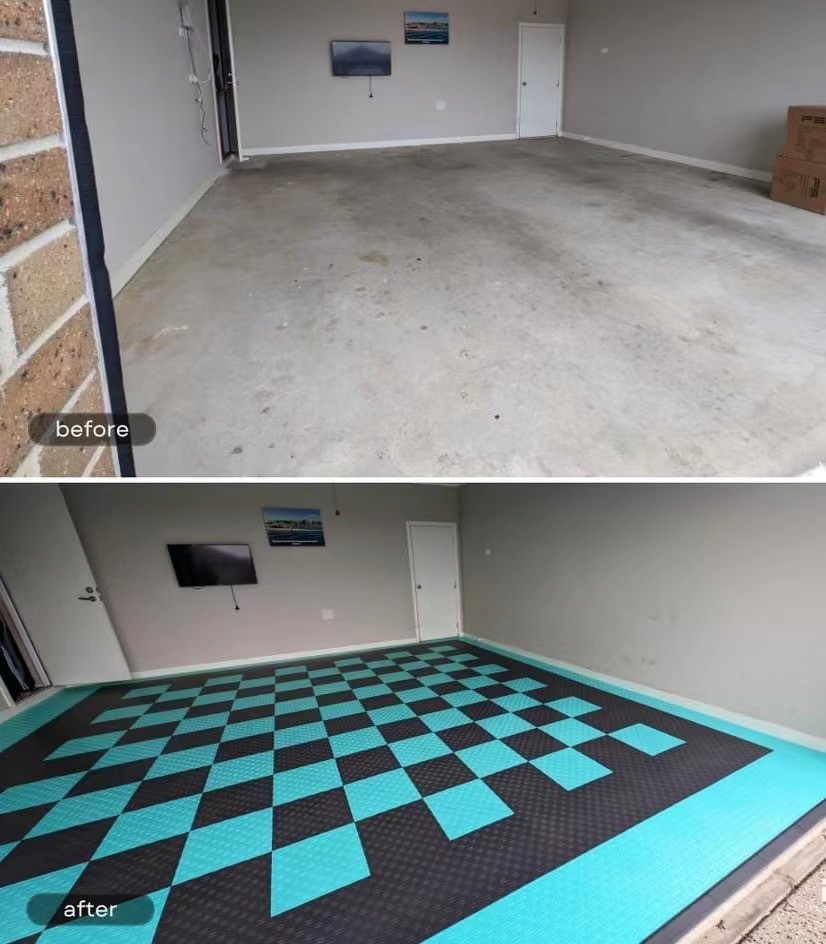 Impact Resistant Garagetrac Flooring 18mm Diamond Tread Garage Tiles