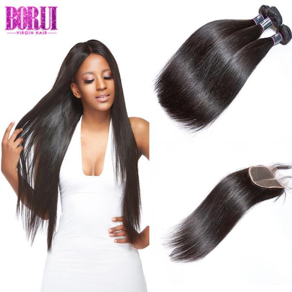 Straight Wave Brazilian Virgin Human Hair Bleached Knot 100% Human Hair Bundles