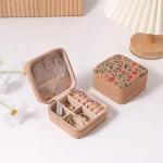 Cork Travel Jewelry Case, Cork Box Jewelry Organizer for Ring Necklace Earring,