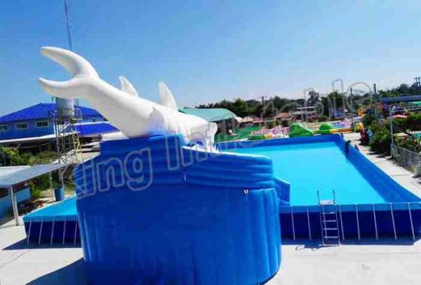Buy cheap Commercial Inflatable Water Slide Park 0.9mm PVC Tarpaulin Blow Up Water Park with above ground pool from wholesalers
