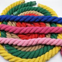 Buy cheap Rose 20mm Twisted Cotton Rope ISO14001 3 Strand Macrame Cord product