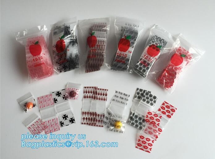 small drug k bag, mini apple bags with green pattern, k zipped lock reclosable plastic poly clear bag, bagea
