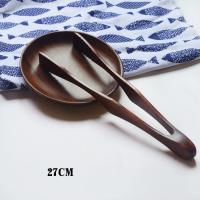 Buy cheap 27cm Wooden Cooking Utensils Appetizer Kimchi Salad Serving Tongs product