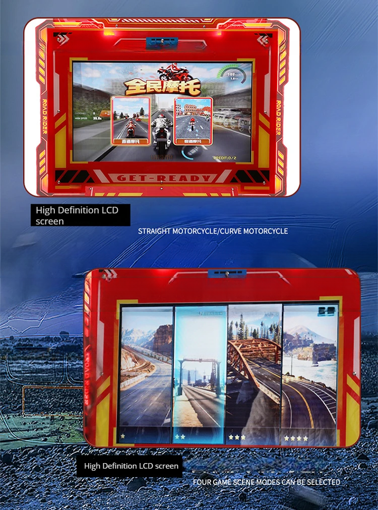 26'' LCD Screen Car Racing Game Machine Arcade Motorbike Simulator
