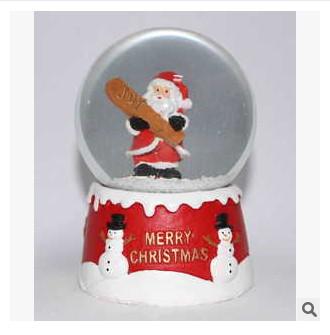 New creative promotion gift christmas santa clause resin led snow glass ball