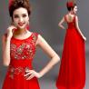 Buy cheap Red Tank Sleeveless Embroidery Flower Toast Dress Gorgeous Evening Dress TSJY099 from wholesalers