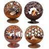 Buy cheap Sphere Rustic Floral Style Corten Steel Fire Globe Fireplace For Portable Heater from wholesalers