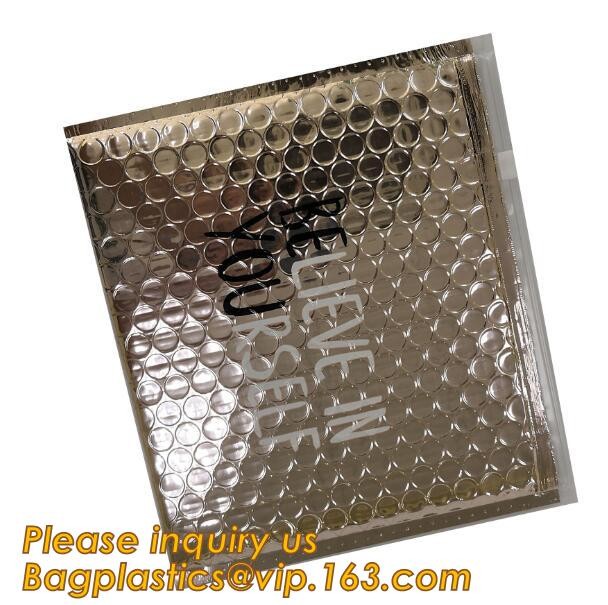 Cosmetic Pink Slider Padded Bag/Holographic k Bag With Bubble,Holographic Metallic Zipper Bubble Bag/Slider Padded