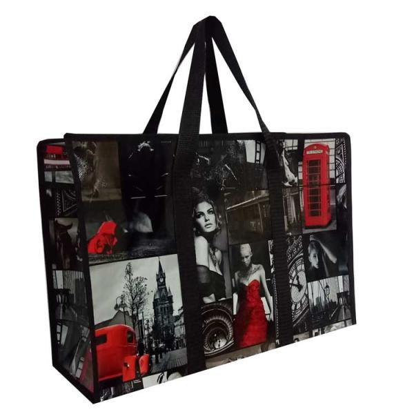 Quality Eco Conscious Consumers Woven Polypropylene Shopping Bags Weight 100g-180g for sale