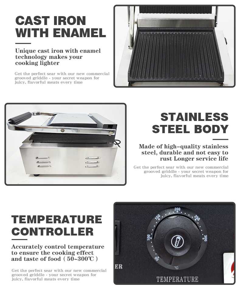 Commercial Contact Grill for Home or Restaurant Panini Sandwich Making Machine 220V