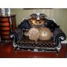 Buy cheap European-style luxury living room sofa coffee table French solid wood carved fabric sofa from wholesalers