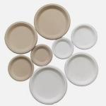 Round 6 Inch Sugarcane Pulp Plates Sugarcane Compostable Plates Sustainable