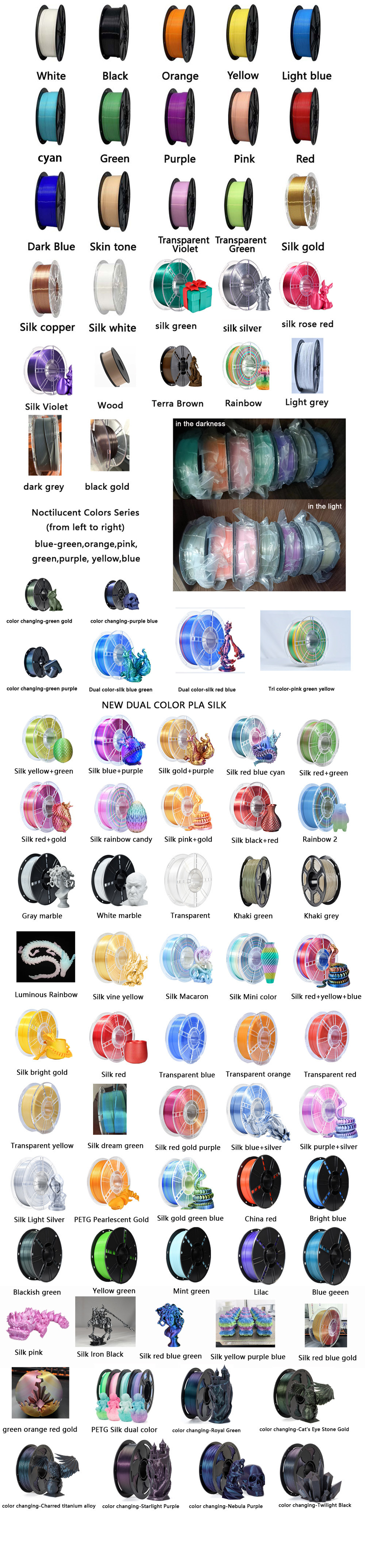 Iboss High Quality 3D Printer Filament PLA Plus Tri-Color Red Blue Gold