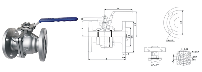 Electric Actuator High Pressure Full Port Two Piece Ball Valve Double Flange Ends 0