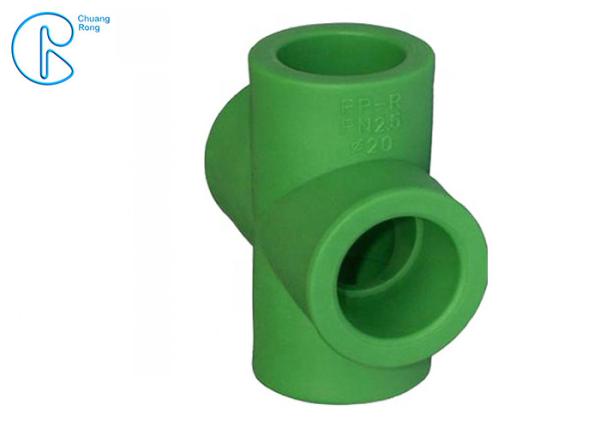 Buy cheap Smooth PPR Pipe Fittings PPR 4 Way Cross Tee High Heat / Pressure Resistance from wholesalers
