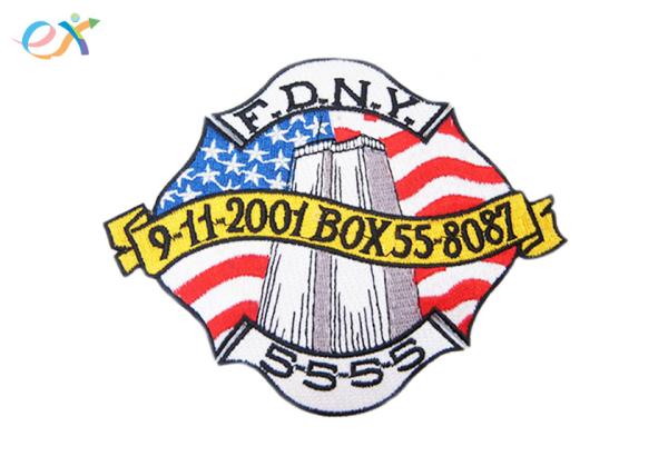 Buy cheap USA Style Embroidered Country Flag Patches Polyester Material With Heat Cut Border from wholesalers