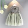 Buy cheap Children Girl Silk Buttons Sleeveless Knee Length Summer Dress Casual from wholesalers
