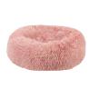 Buy cheap Donut Round Soft Fluffy Cat Bed , Cat Cushion Bed Plush Fur Material Grey / Pink Color from wholesalers