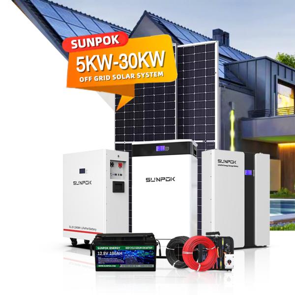 Buy cheap Sunpok 5Kw 6Kw 8Kw 10Kw 11Kw 12Kw 15Kw 20Kw Off-Grid Photovoltaic Complete Set Solar Energy Off Grid Home Power Systems from wholesalers