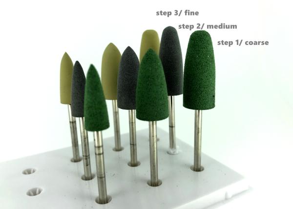 Buy cheap Acrylic Rubber Silicone Polishers Adjusting green Denture Finishing Burs from wholesalers