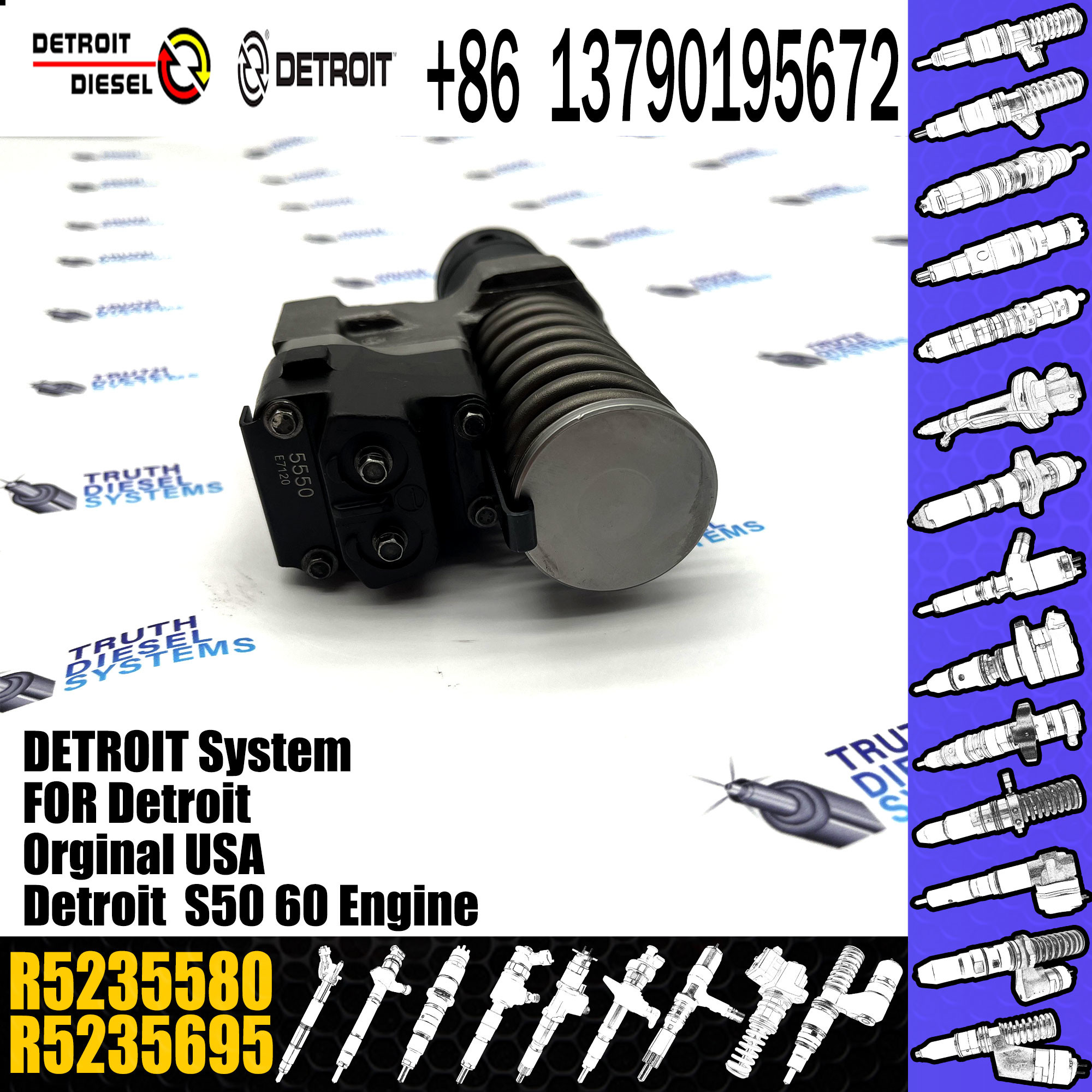 R5235580 R5235600 Diesel Fuel Injector ISO Detroit Diesel Injectors