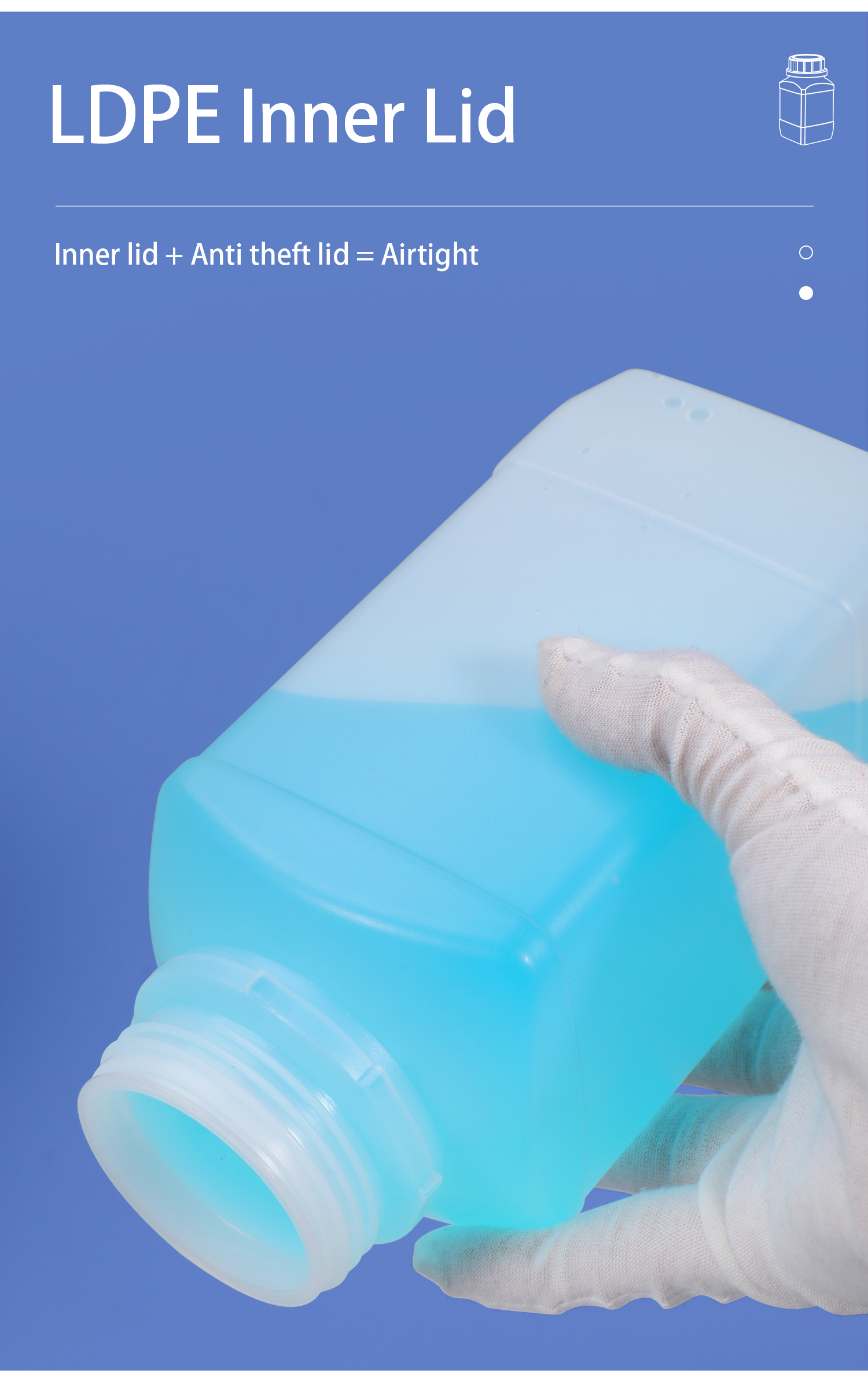 1000ml Food Grade HDPE Square Bottle for Laboratory Classification and Custom Packaging