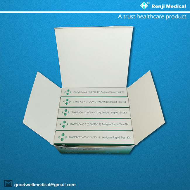Colloidal Gold Antigen Rapid Testing Kit , Nasal Swab Sars-Cov-2 Ag Test Kit