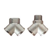 Buy cheap Brass Three Way Air Pressure Hose Fitting Nickel Plated IPS Female / Male Thread product