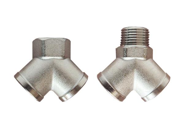 Buy cheap Brass Three Way Air Pressure Hose Fitting Nickel Plated IPS Female / Male Thread Connection from wholesalers