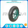 Buy cheap Line Pattern Solid Rubber Wheelbarrow Wheels14 Inch Hollow Axle Powder Coated Rim from wholesalers
