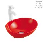 Creative White Ivory Color vessel oval Bathroom porcelain Sink Minimal wash