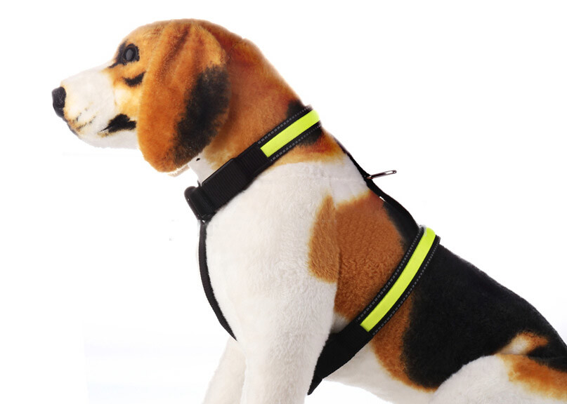 USB Battery Washable Detachable Rechargeable LED Dog Harness For Walking