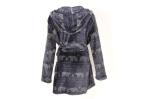 Printed Womens Full Length Hooded Bathrobe Ladies Thick Fluffy Dressing Gown