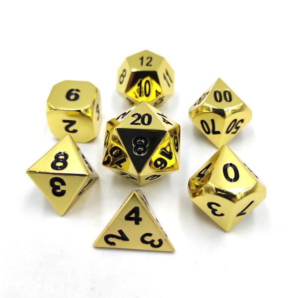 Buy cheap Champagne Gold Color Metal Polyhedral Dice Desktop Game Dice Set from wholesalers