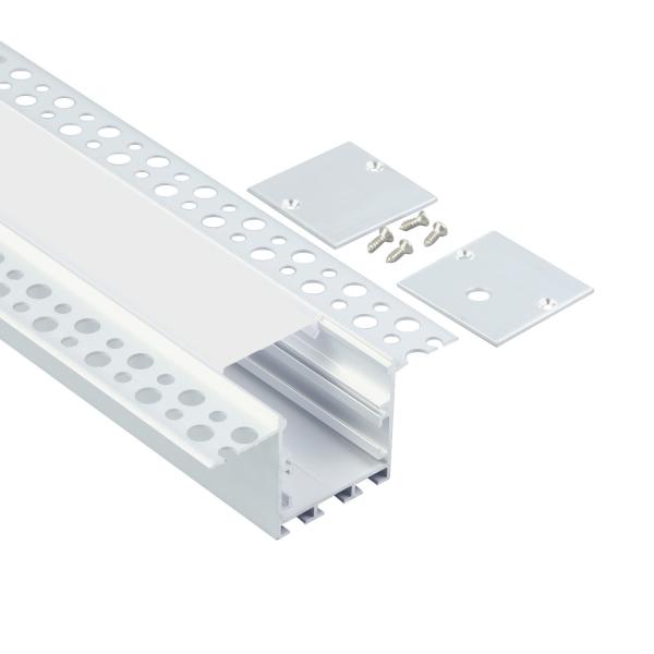Buy cheap 74mm Wide Recessed Led Aluminum Profile Channel Milky PC Cover Led Linear Light from wholesalers
